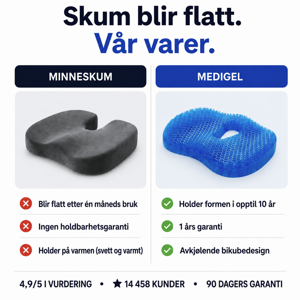 Bli kvitt smerter i halebeinet og sitt komfortabelt i timevis med MediGel