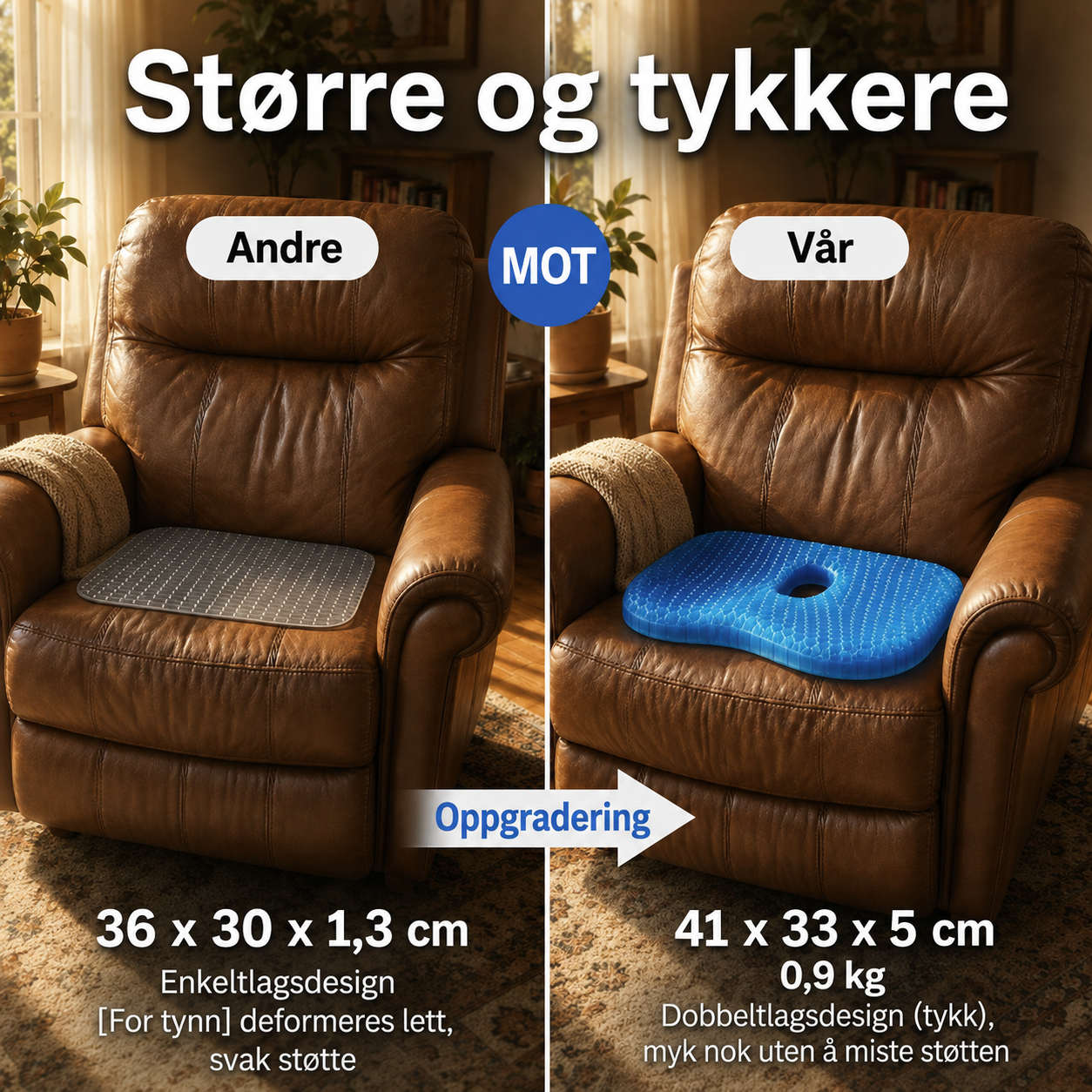 Bli kvitt smerter i halebeinet og sitt komfortabelt i timevis med MediGel